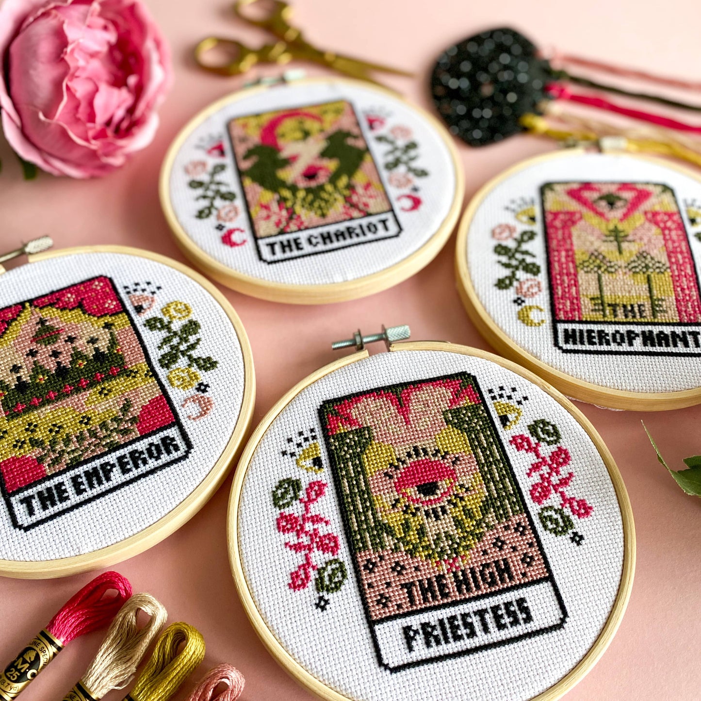 The High Priestess Tarot Card Cross Stitch Kit.