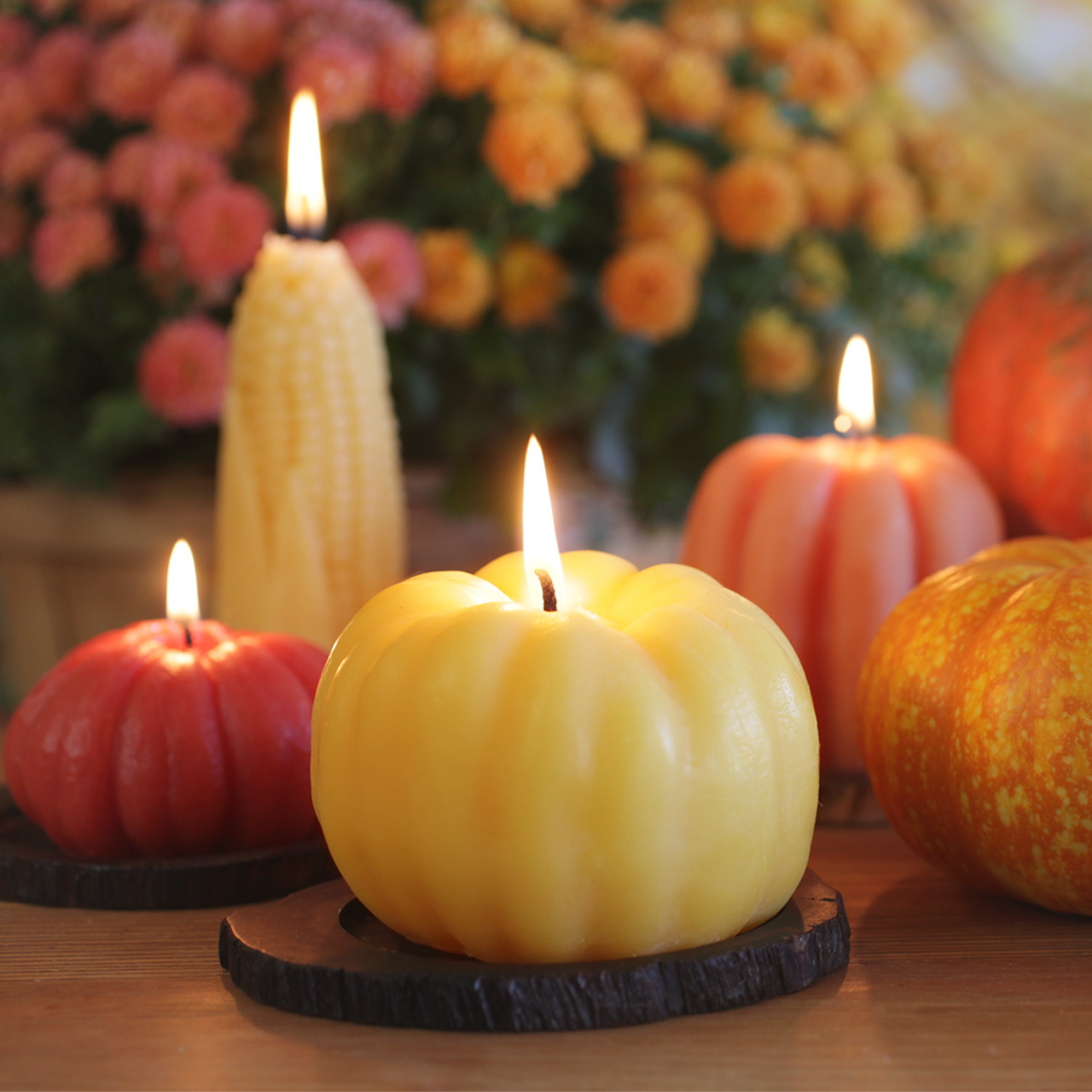 Pumpkin Candles | 100% Pure Beeswax.