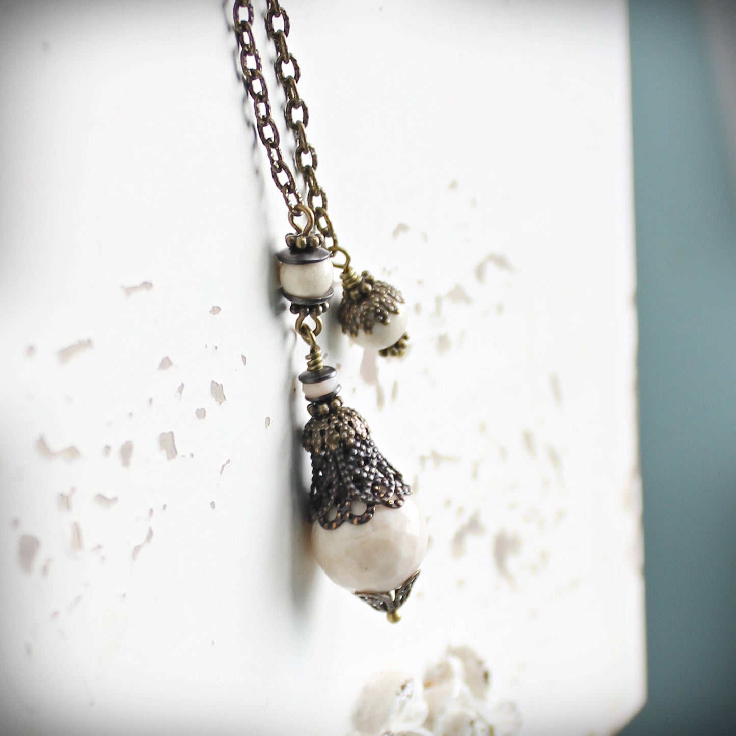 Faceted Petrified Wood Pendulum