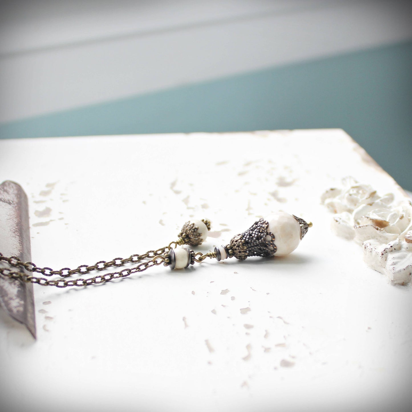 Faceted Petrified Wood Pendulum