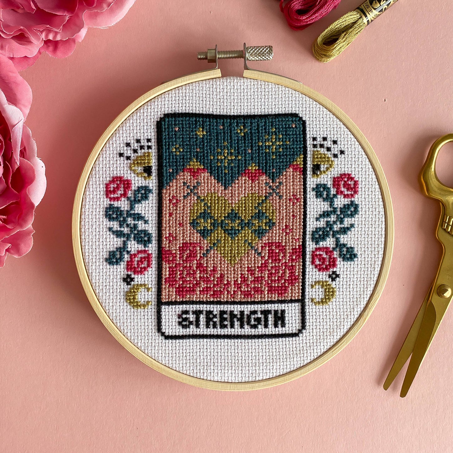 Strength Tarot Card Cross Stitch Kit