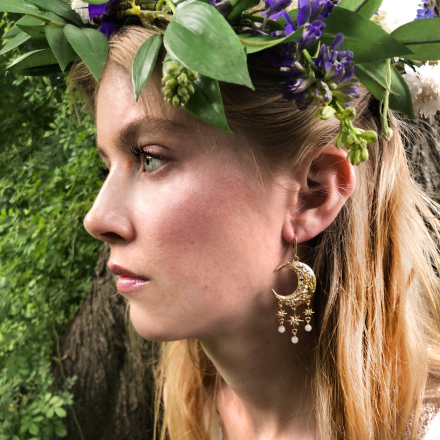 Hare Moon Earrings | Gold