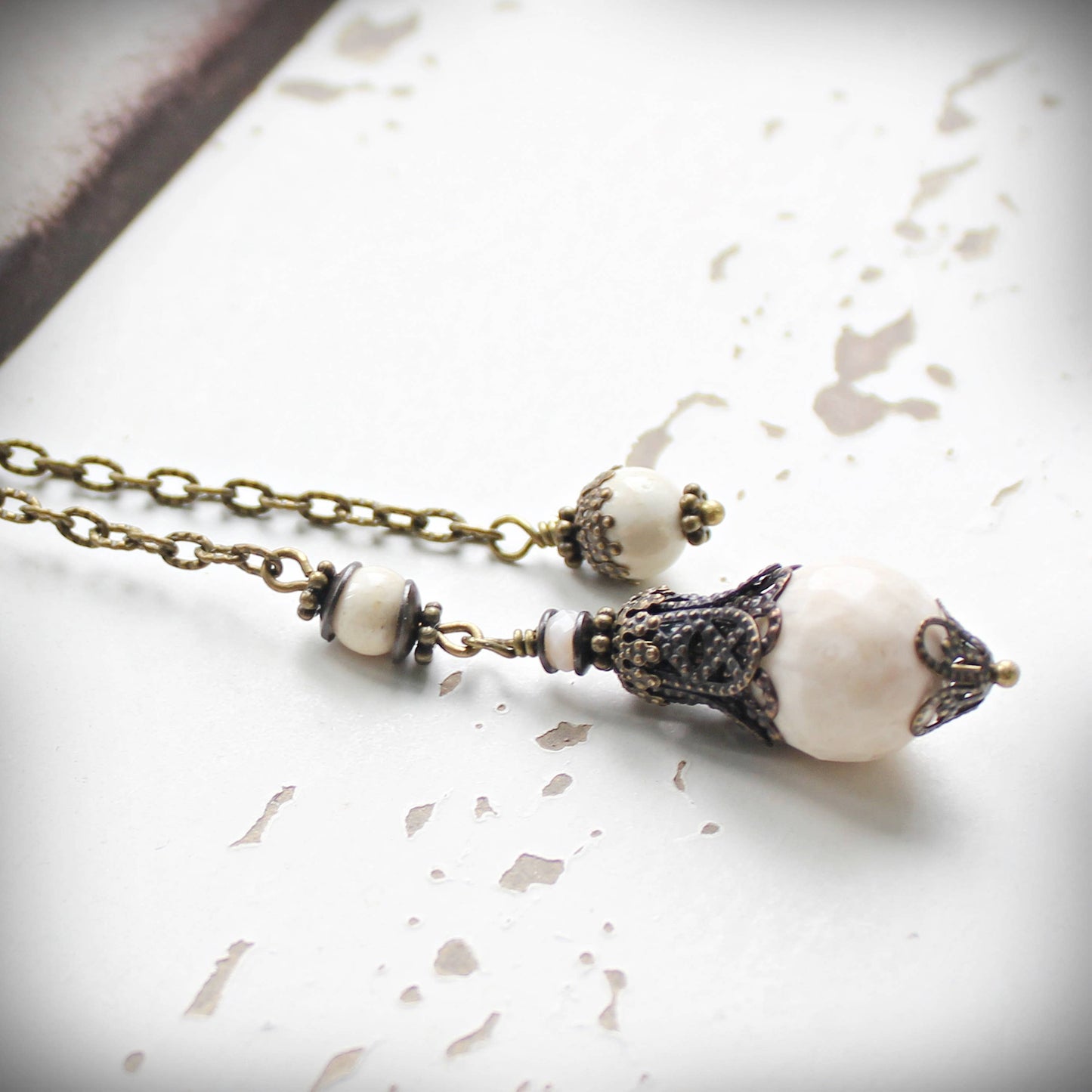 Faceted Petrified Wood Pendulum