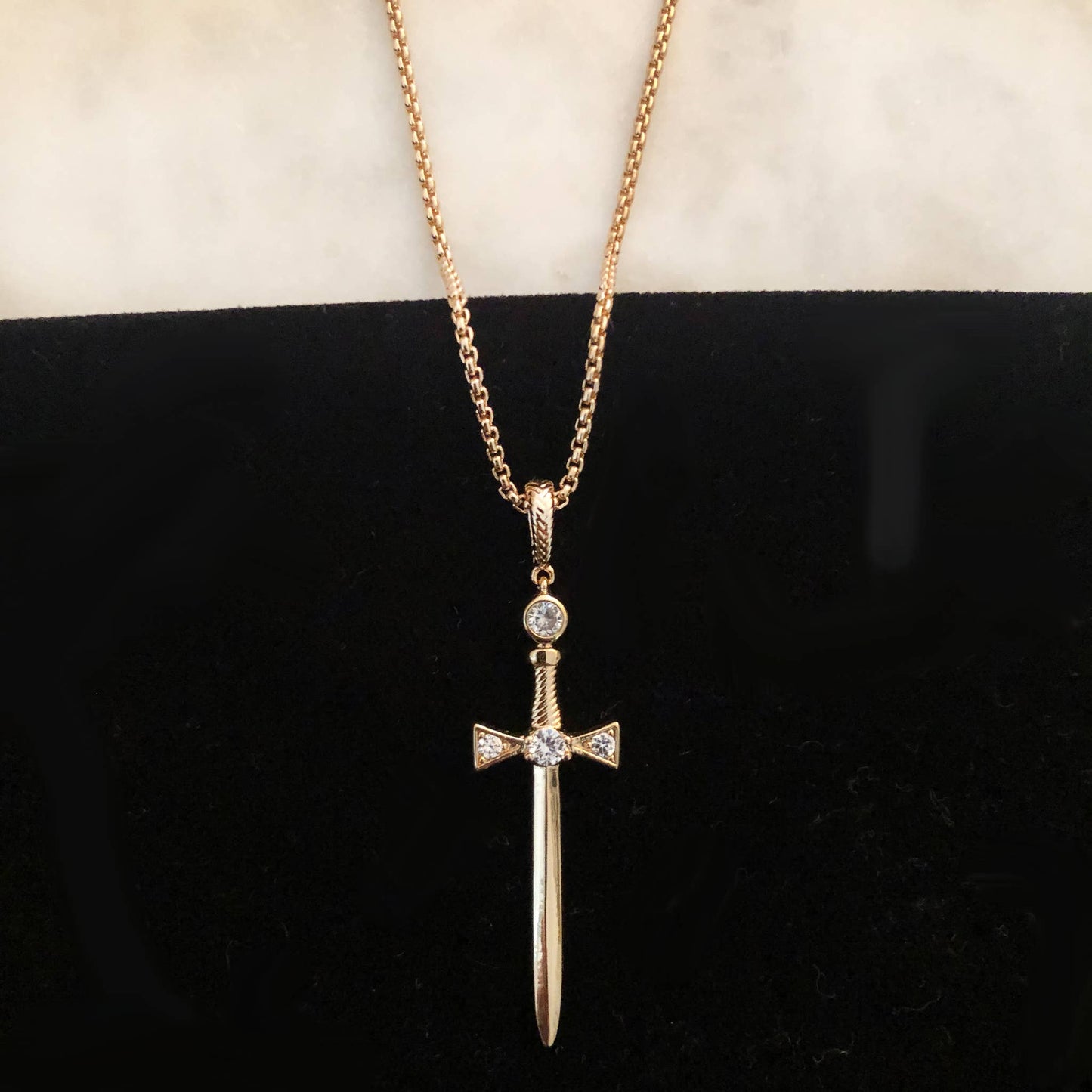 gold sword necklace