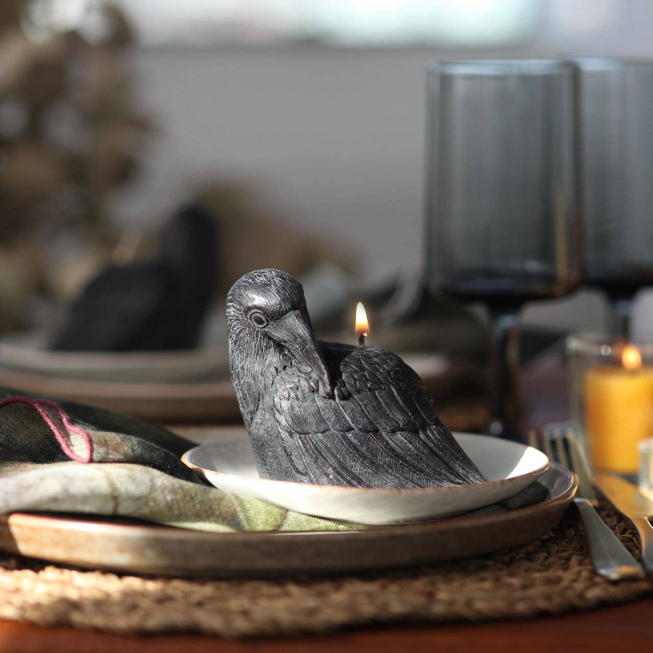Crow Candle |100% Beeswax.