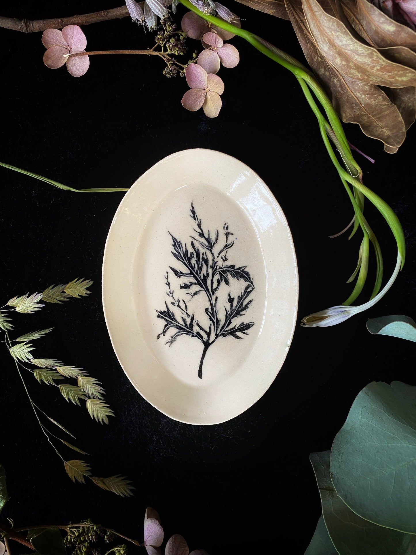 Mugwort Ceramic Offering Plate | Oval