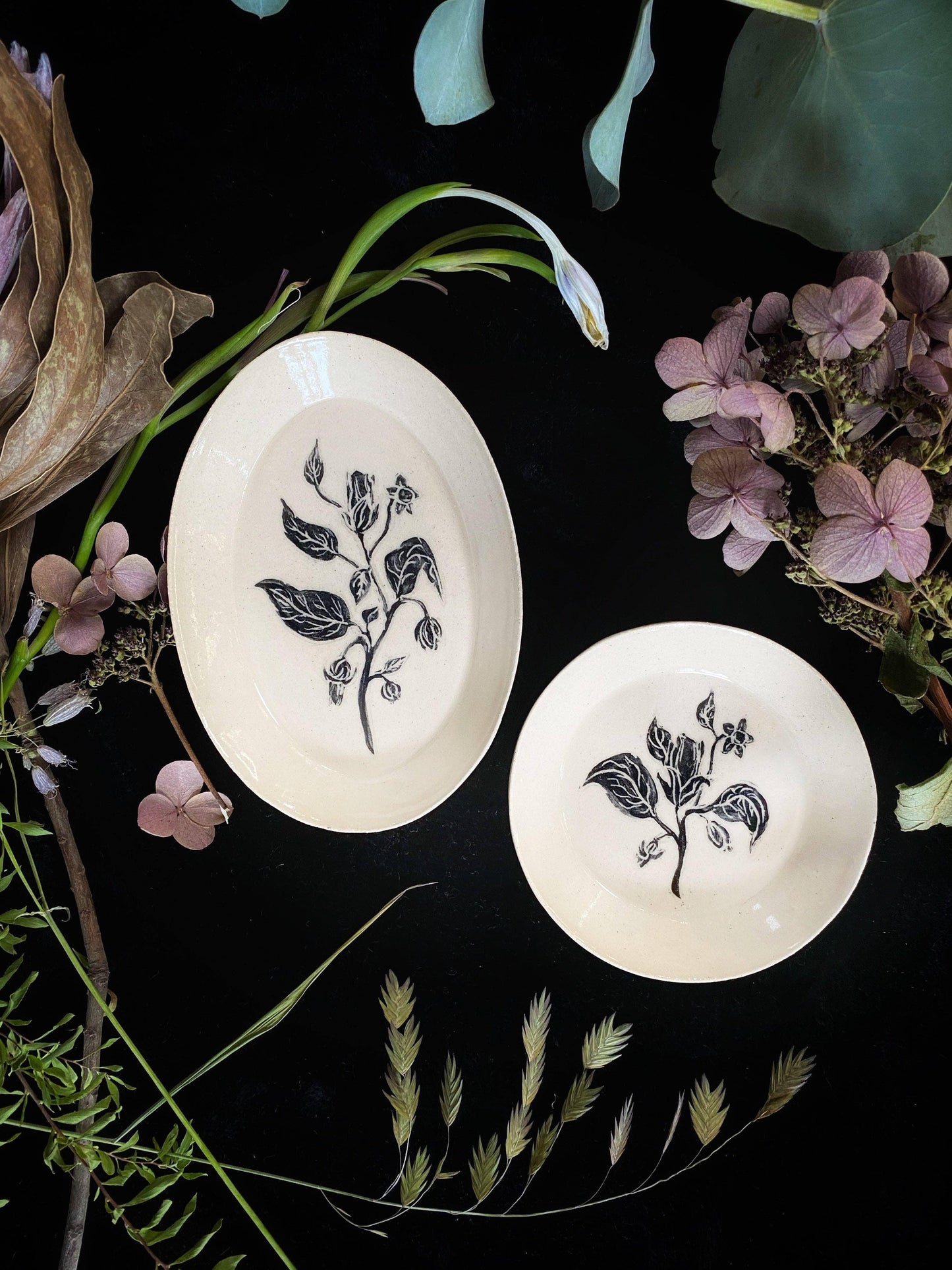 Keven Craft handmade Belladonna Ceramic Offering Plate