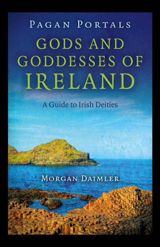 Book cover of 'Pagan Portals: Gods and Goddesses of Ireland' with a scenic background.