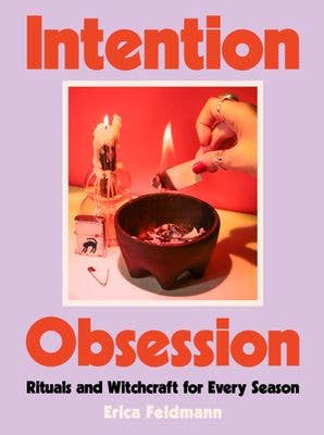 Book cover of 'Intention Obsession' with a ritual scene and title text.