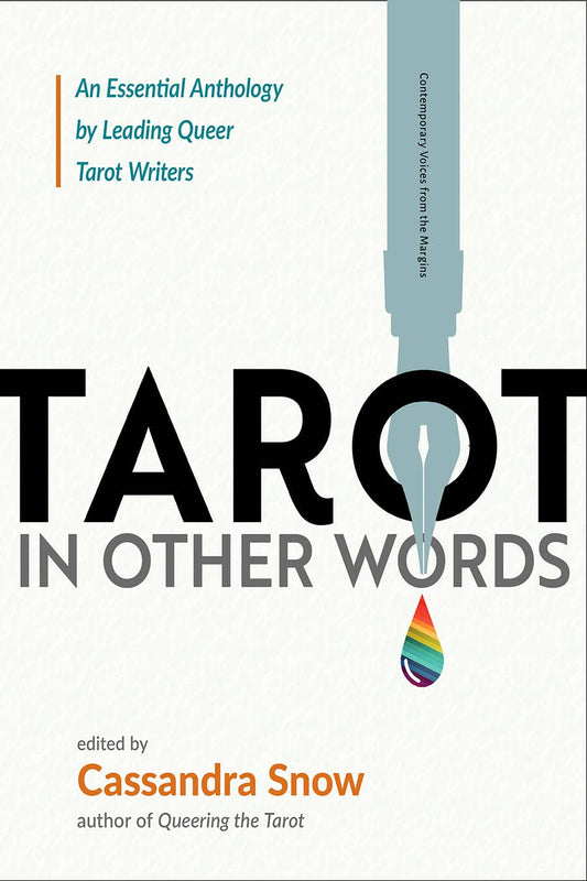 Book cover of 'Tarot in Other Words' with a stylized tarot card design.