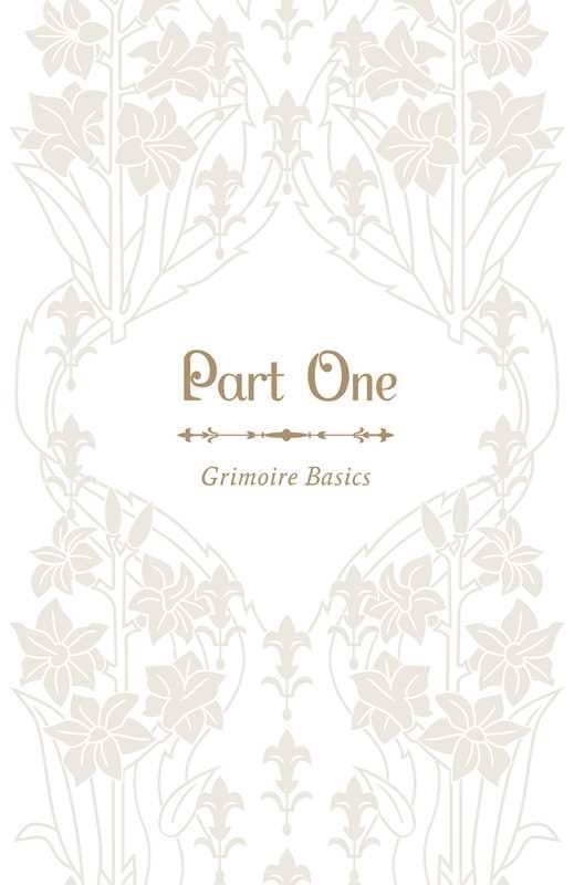 Decorative cover with floral patterns and 'Part One Grimoire Basics' text on a white background
