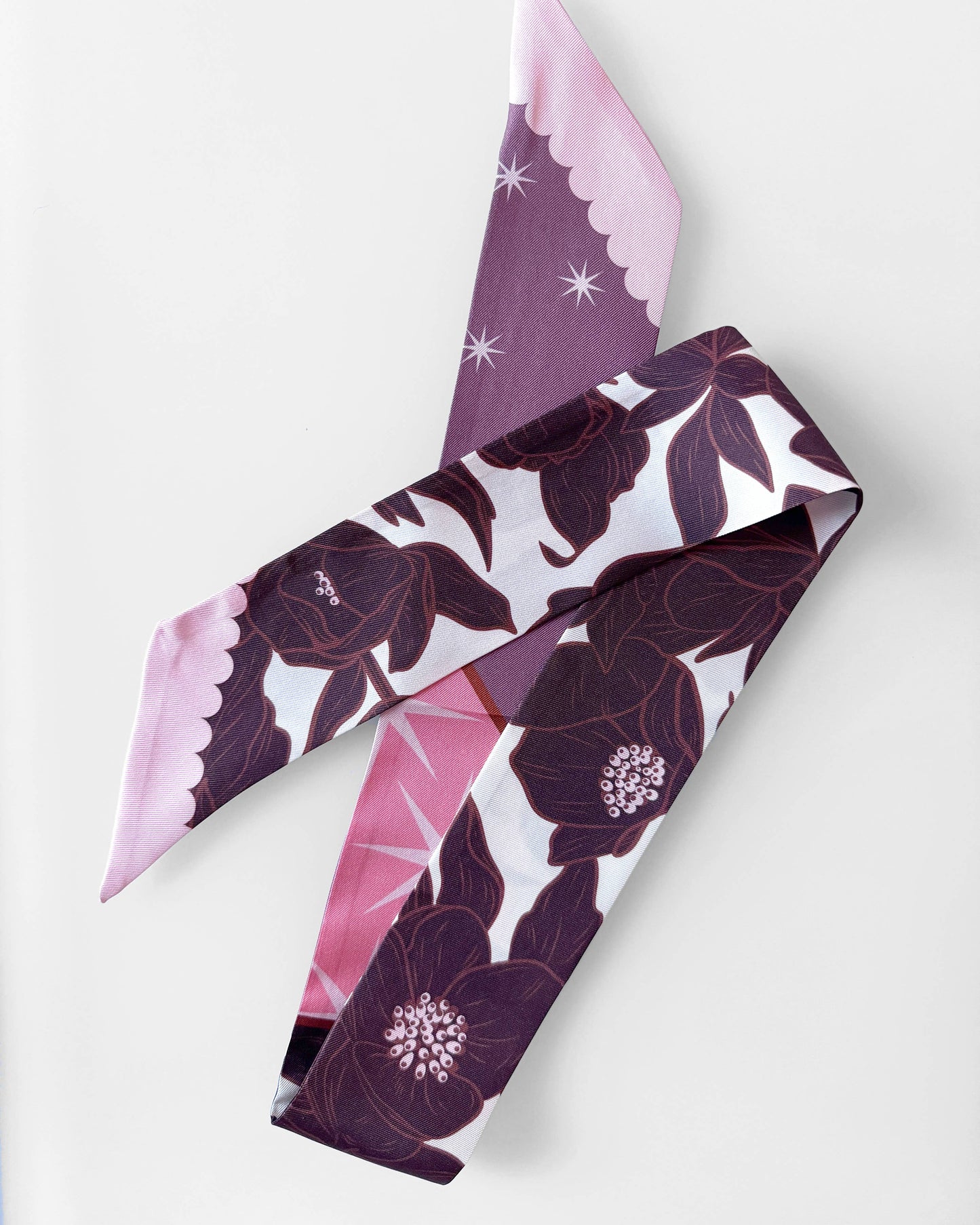 SKINNY SILK SCARF | Lunar Blossom.
