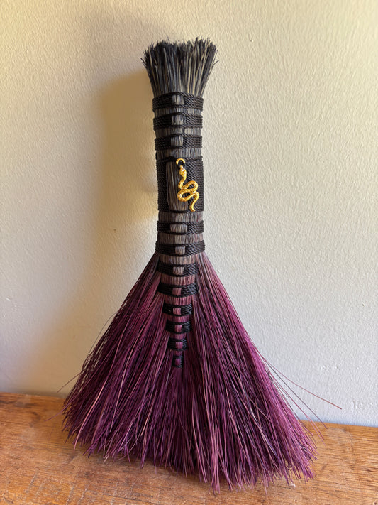 Purple & Black Handbroom w/ Snake