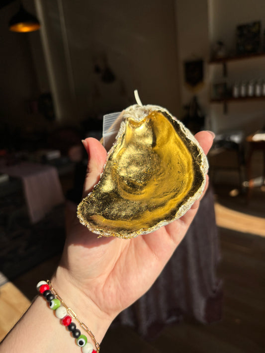 Oyster Shell Incense Burner - Gold