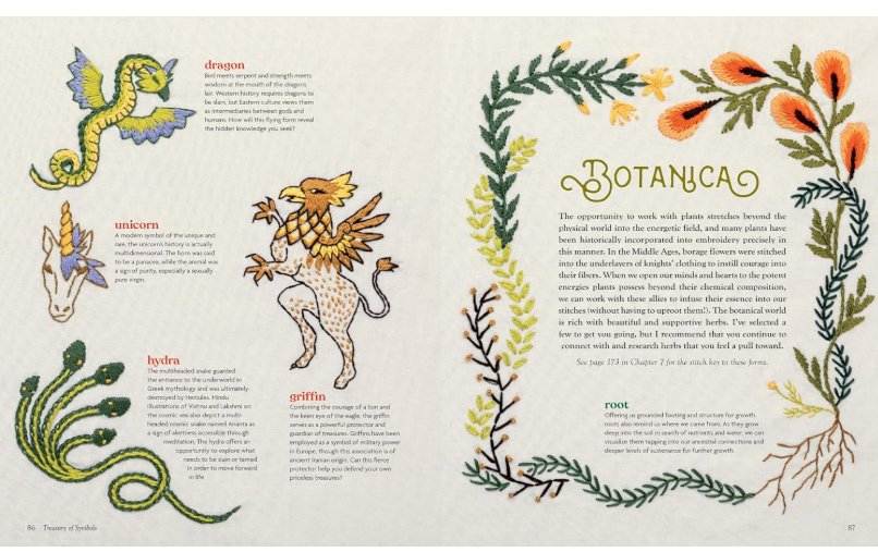 Page from Mystical Stitches book