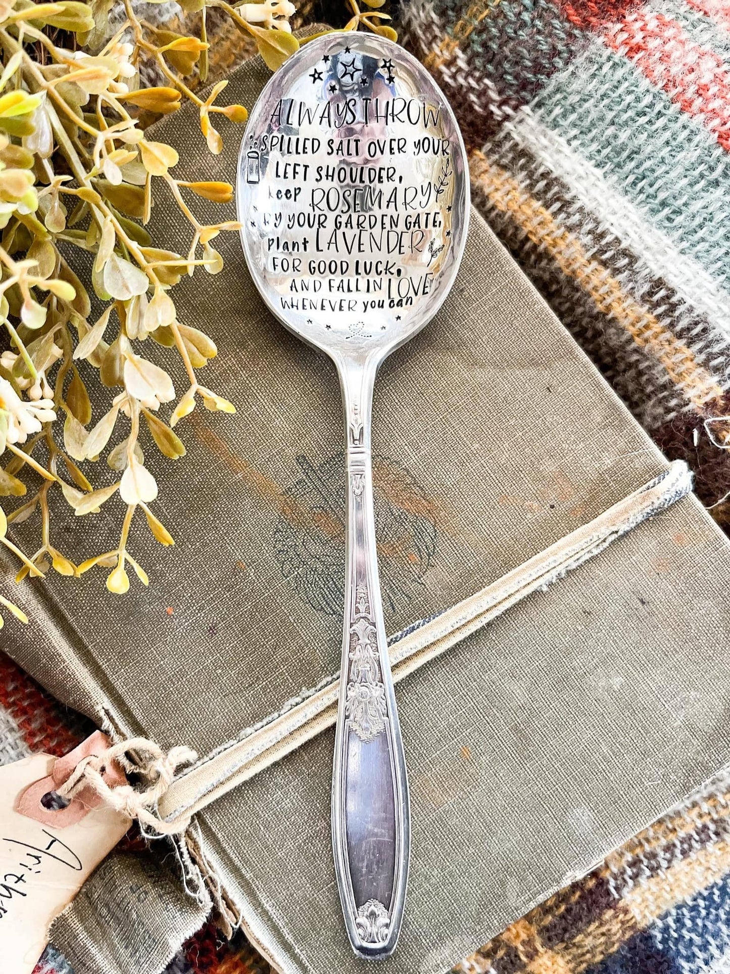Practical Magic Quote Vintage Stamped Spoon.