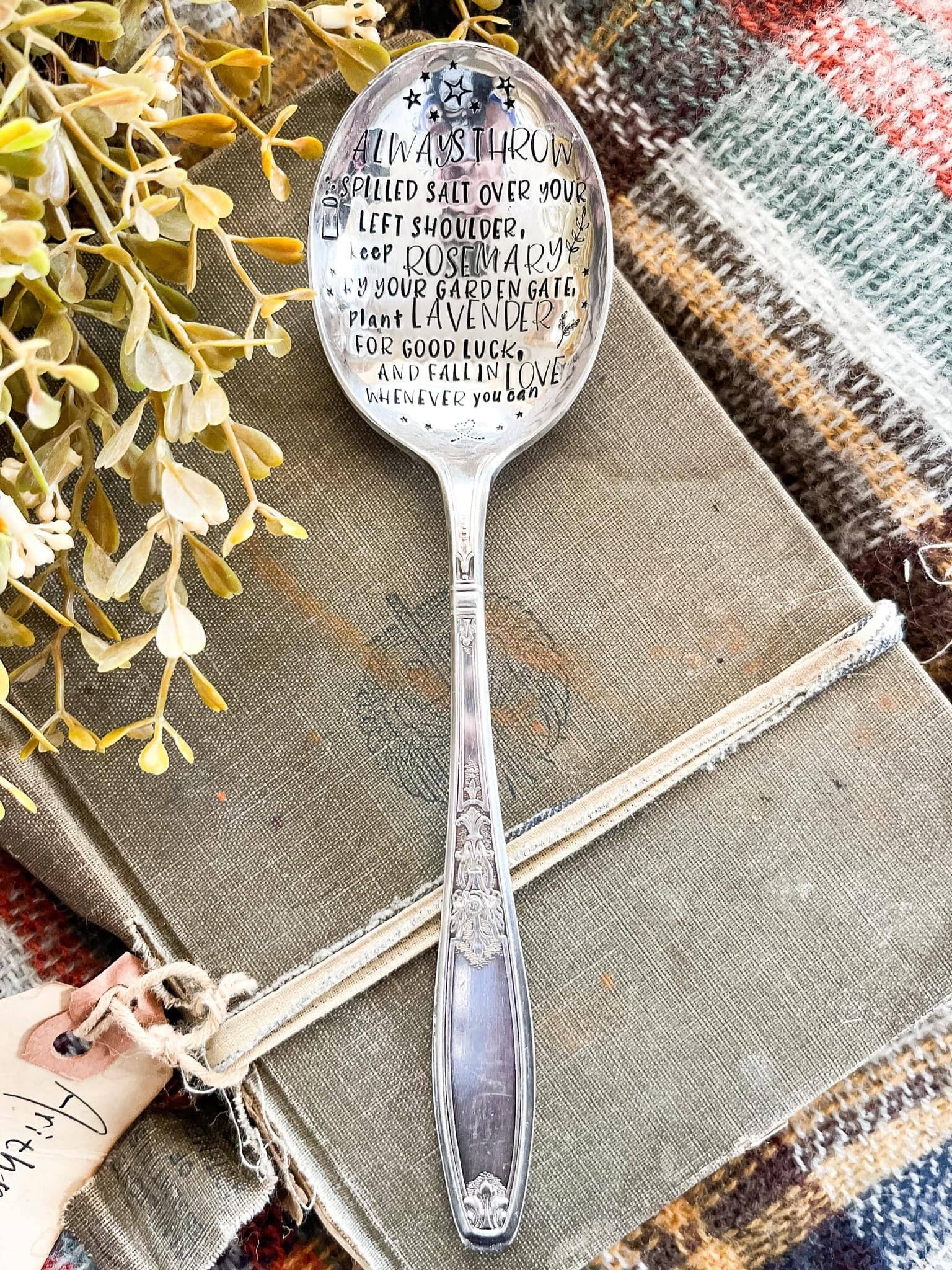 Practical Magic Quote Vintage Stamped Spoon.