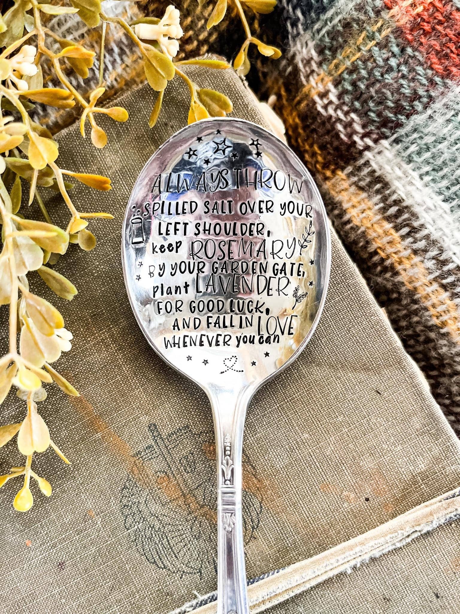 Practical Magic Quote Vintage Stamped Spoon.