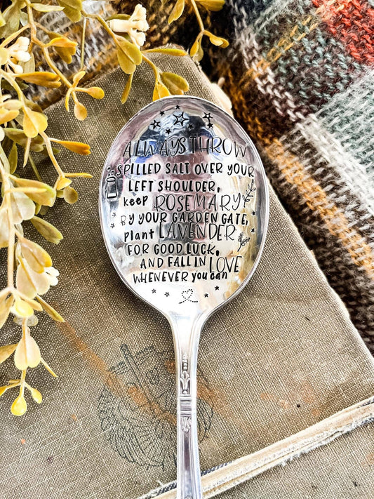 Practical Magic Quote Vintage Stamped Spoon.