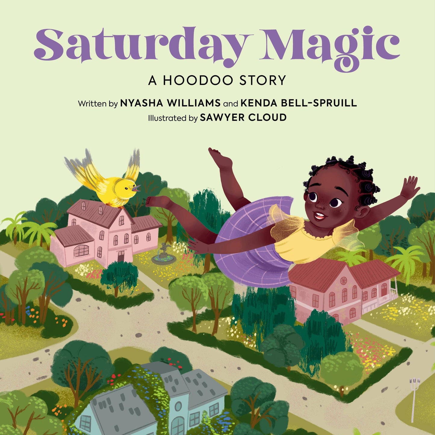 Book cover of 'Saturday Magic' with a hoodoo story, illustrated by Sawyer Cloud.