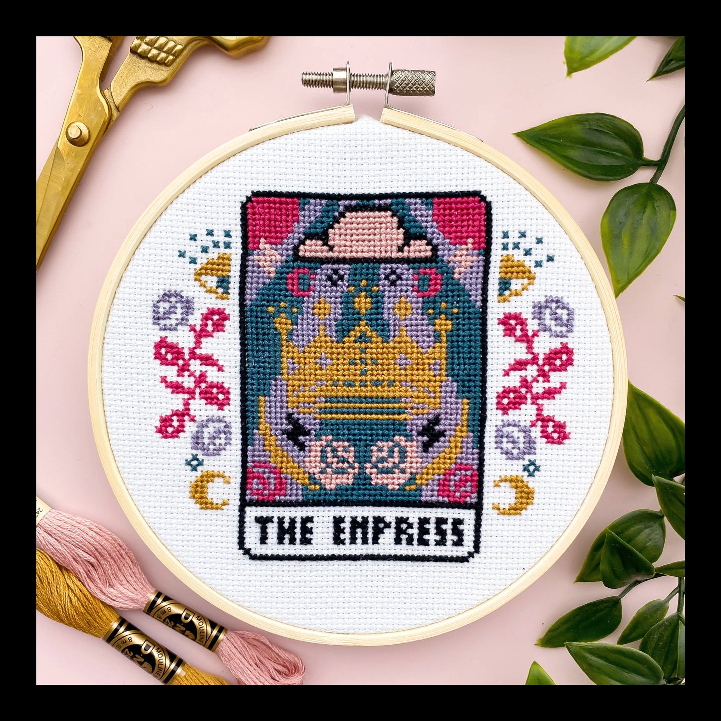 The Empress Tarot Card Cross Stitch Kit.