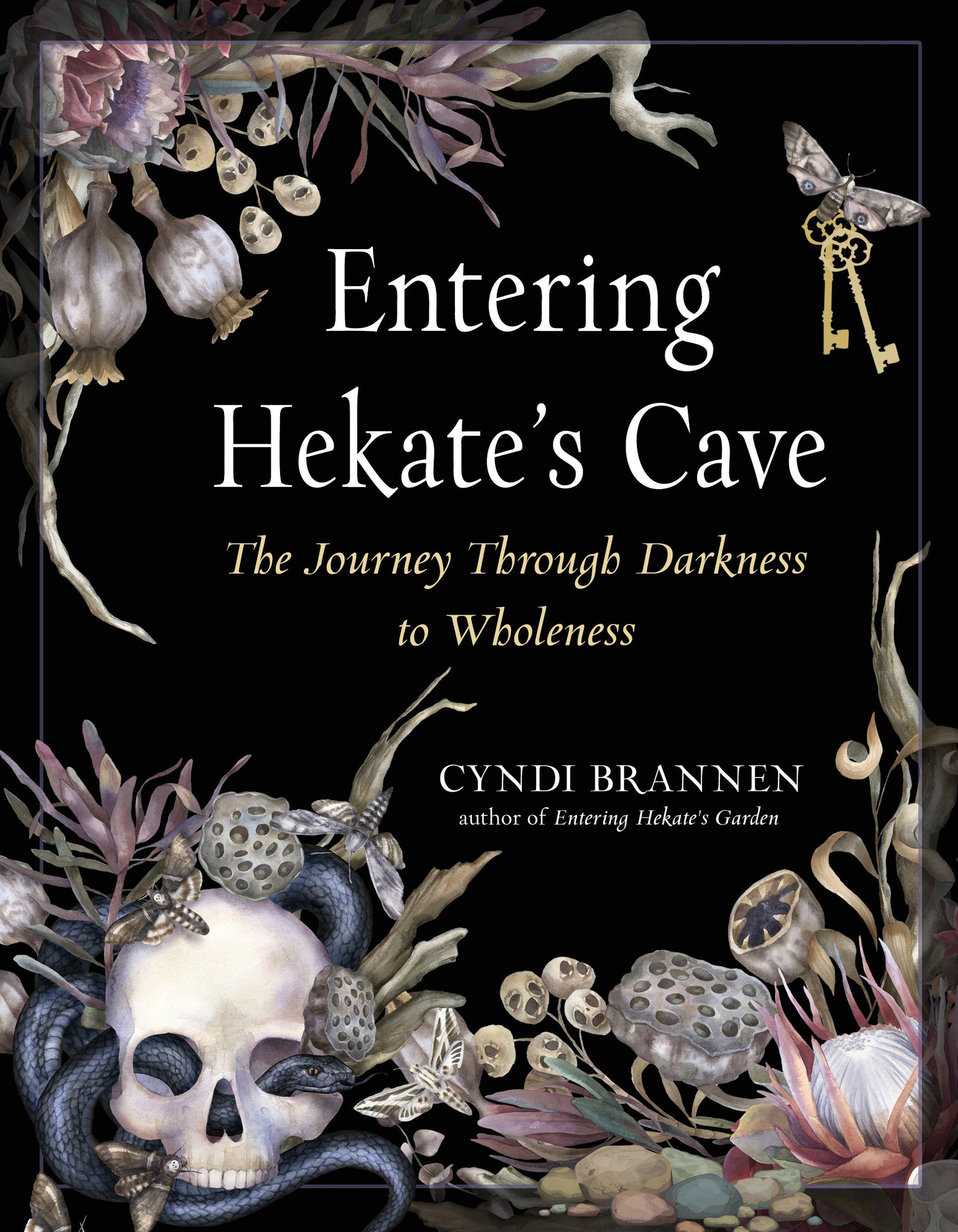 Book cover of 'Entering Hekate's Cave' with decorative elements and text.