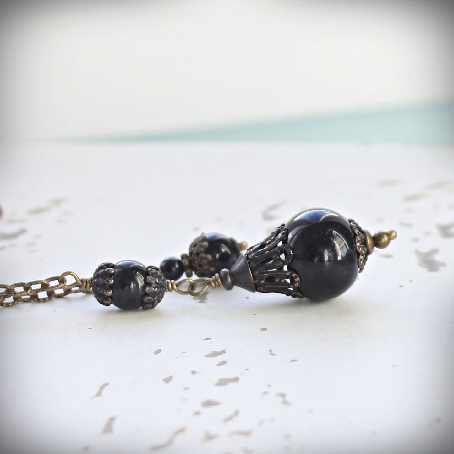Black Agate & Onyx Pendulum.