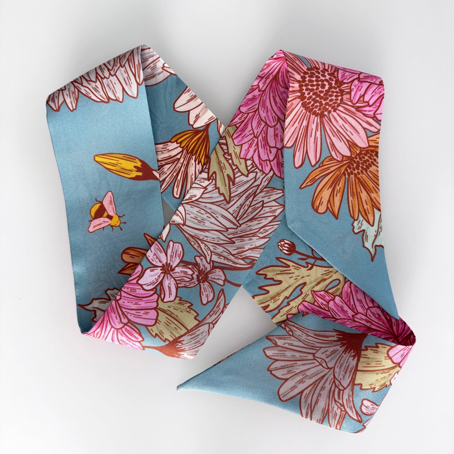 SKINNY SILK SCARF | Floral Buzz.