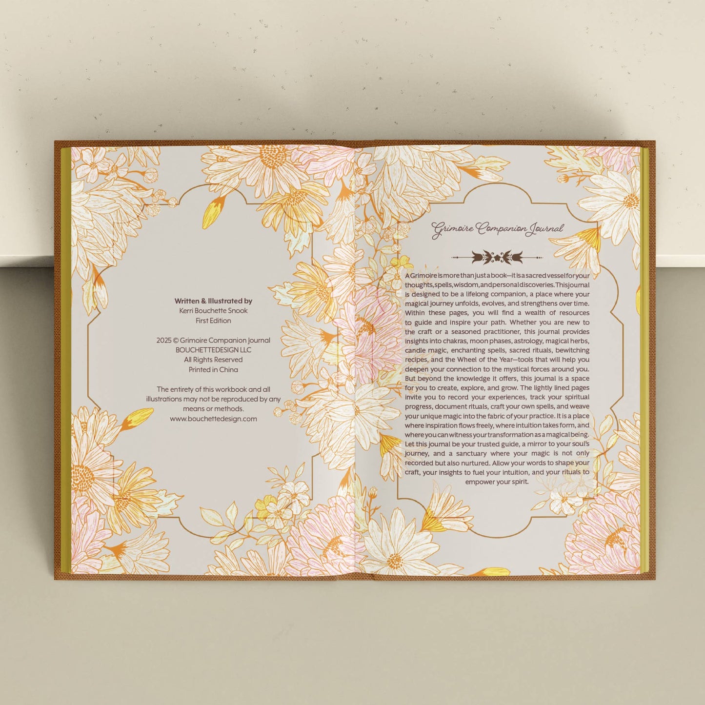 Floral design with text on a light background