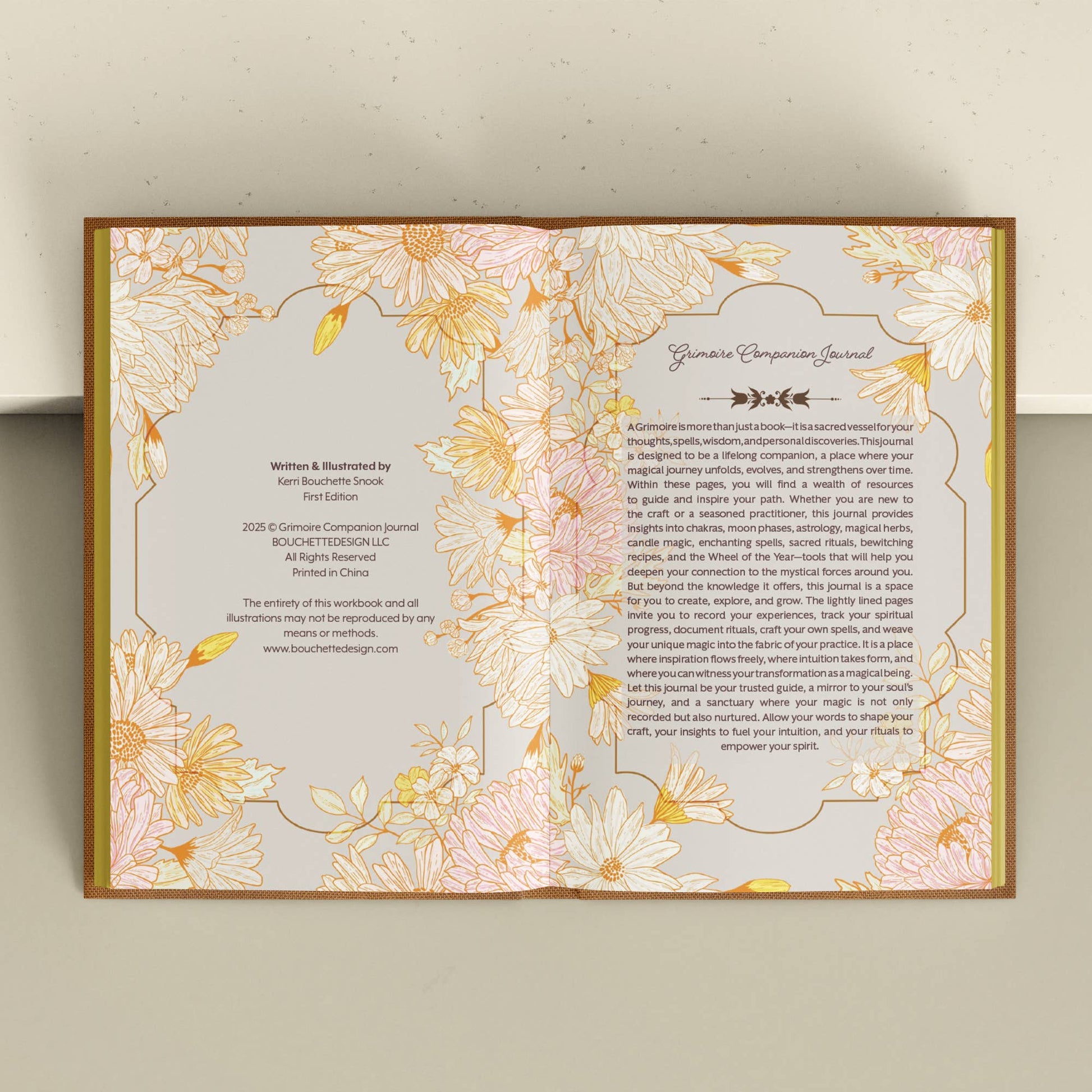 Floral design with text on a light background