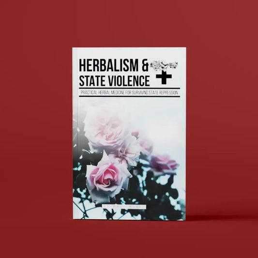 Book cover with roses and text on a red background