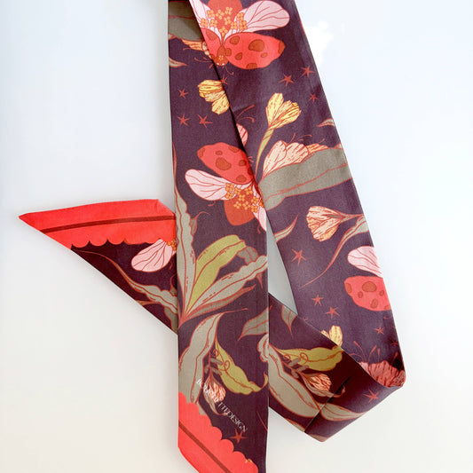 Floral patterned scarf on a white background