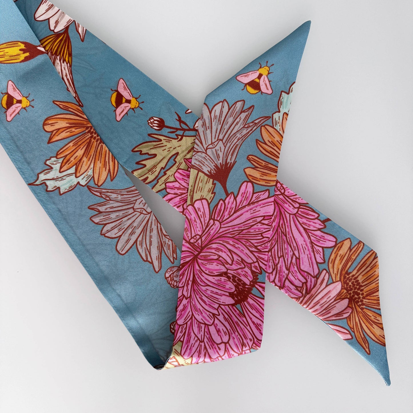 SKINNY SILK SCARF | Floral Buzz.