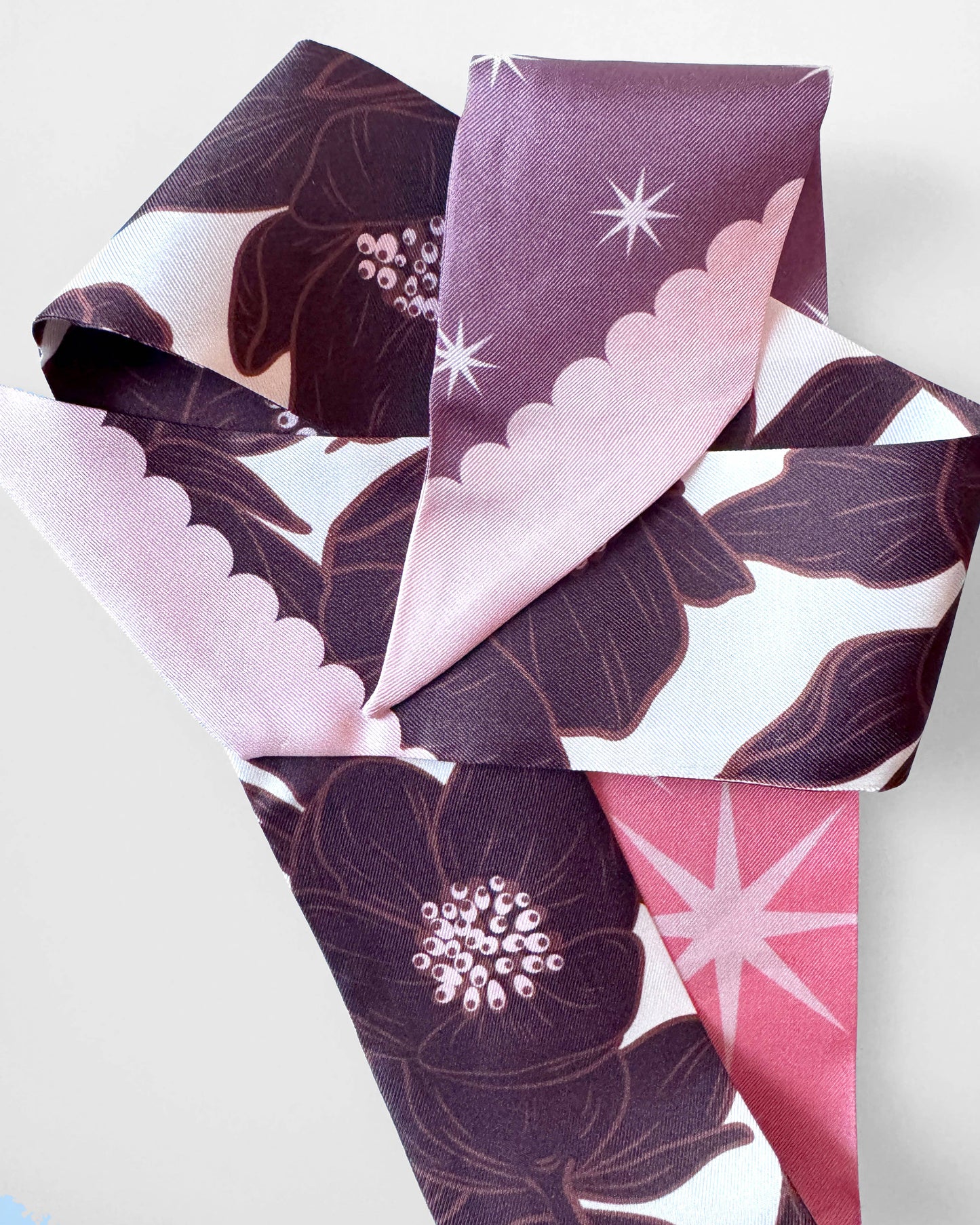 SKINNY SILK SCARF | Lunar Blossom.