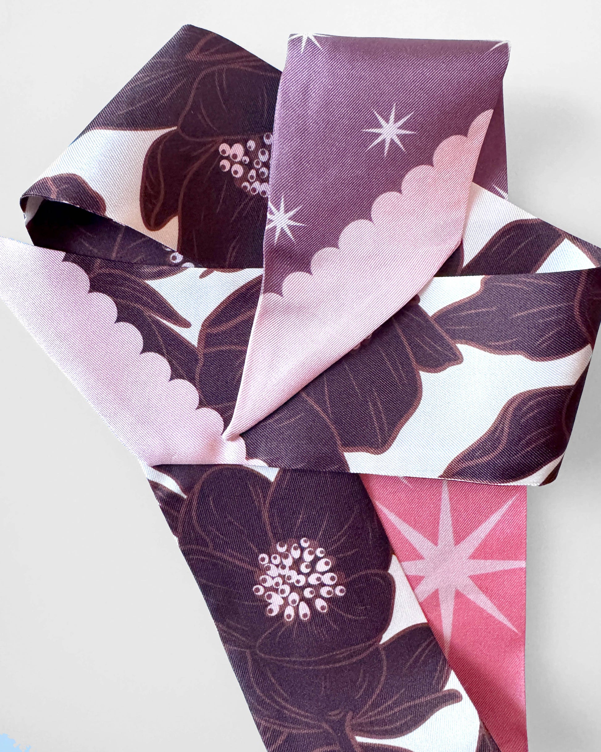 SKINNY SILK SCARF | Lunar Blossom.