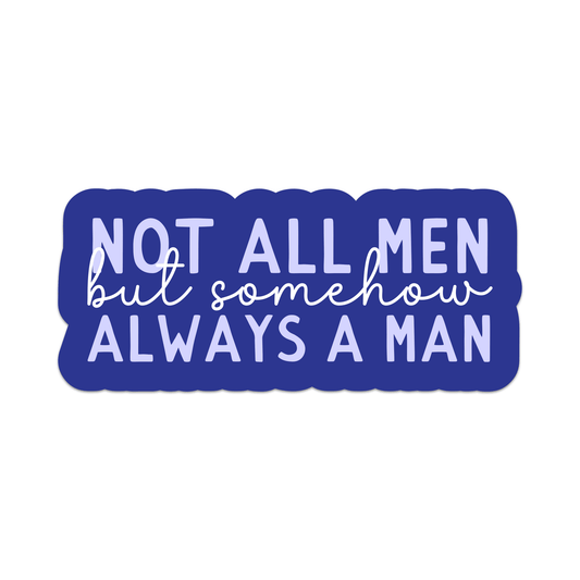 Blue rectangular sign with white text on a white background