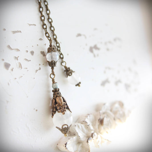 Selenite and Labradorite Pendulum.