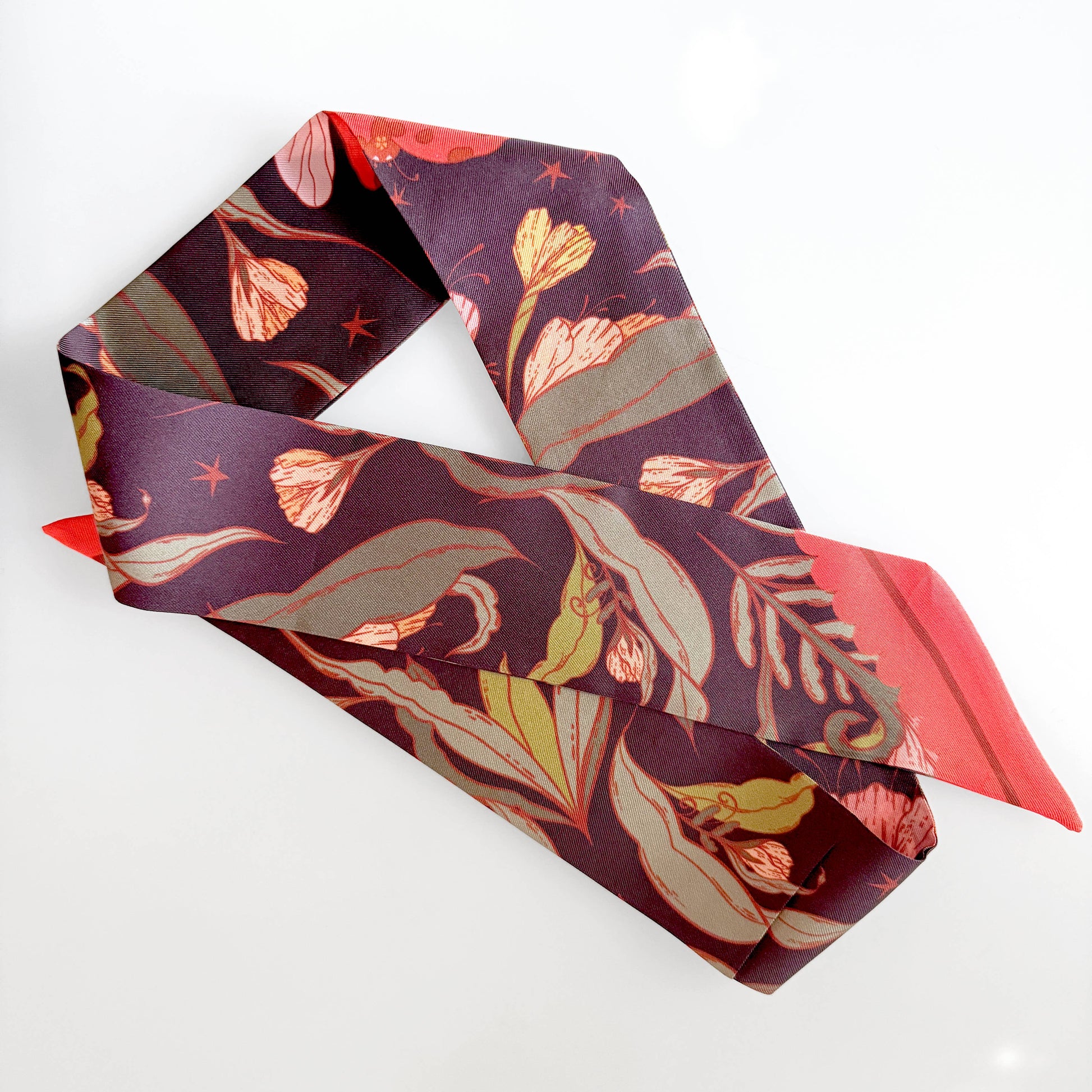 Floral patterned scarf on a white background