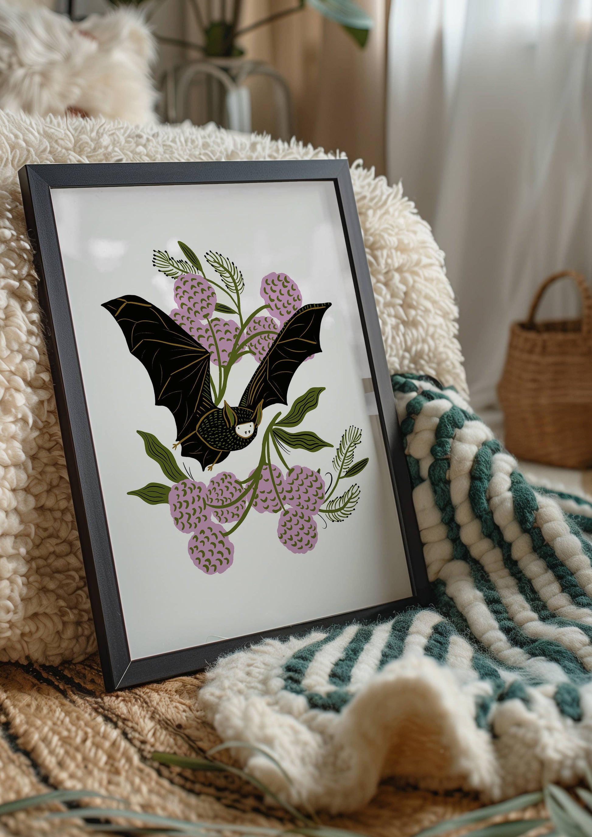 Tara Reed art print in black frame.